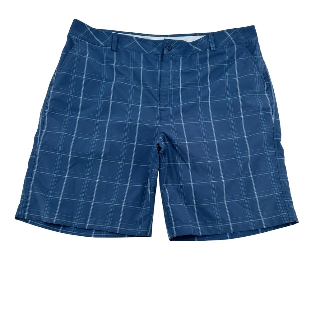 Under Armour Performance Men Size 42 Blue Plaid Golf Shorts  Stretch 10in Inseam